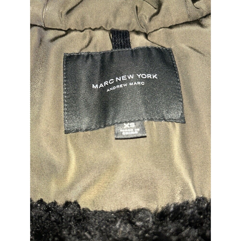Mark New York Andrew Marc XS Olive Green Fully Fur Lined Heavy Winter Parka Coat - Picture 2 of 7